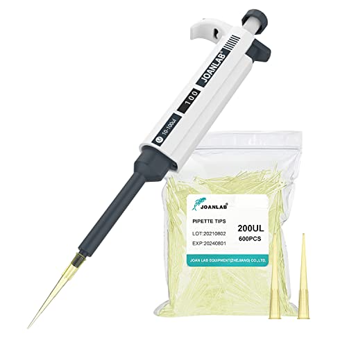 JOANLAB Micropipette 10-100ul Manual Adjustable Single Channel Pipettes High Accurate Lab Pipettes with 600pcs Pipette Tips - color: 10-100ul