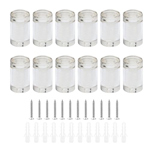 Antrader Clear Standoffs,3/4" x 1" Acrylic Standoff Screws,12Pcs - color: Clear, size: 3/4" x 1" (19 x 25mm)-12Pcs