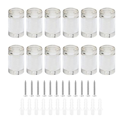 Antrader Clear Standoffs,3/4" x 1" Acrylic Standoff Screws,12Pcs - color: Clear, size: 3/4" x 1" (19 x 25mm)-12Pcs