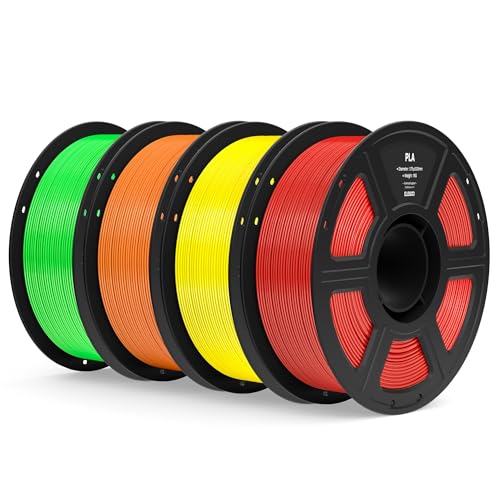ELEGOO PLA 3D Printer Filament Bundle 4KG True Red/Yellow/Orange/Neon Green - color: 4pcs True Red/Yellow/Orange/Neon Green 4kg