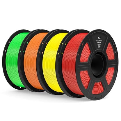 ELEGOO PLA 3D Printer Filament Bundle 4KG True Red/Yellow/Orange/Neon Green - color: 4pcs True Red/Yellow/Orange/Neon Green 4kg