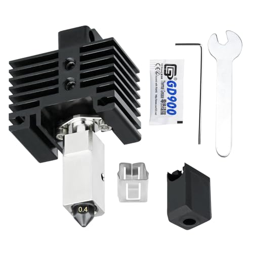 Hotend Kit with 0.4mm Hardened Steel nozzleFor Bambu lab P1S P1P X1C X1 3D Printer, Plated Copper Heater Block & Titanium Heat Break, for Bambu Lab X1 P1 Series Hot end