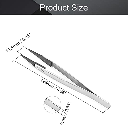 Utoolmart ESD-242 Precision Anti-Static Carbon Fiber Tweezers Stainless Steel Tweezers for Craft Jewelry Electronics 3 pcs - color: 3pcs, size: ESD-242