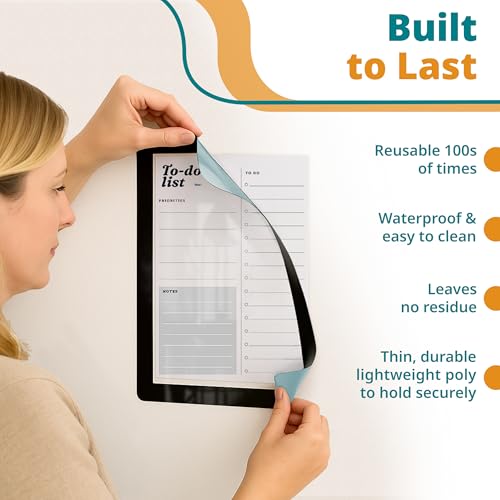 8.5 x 11 Adhesive Wall Frames - Peel & Stick Picture Frames, Wall Sign Holder, Paper & Letter Protector Sheets, Reusable Picture Frame, Dry Erase, Non Magnetic & Non Acryclic - Blue, Pack of 25 - color: Blue 25
