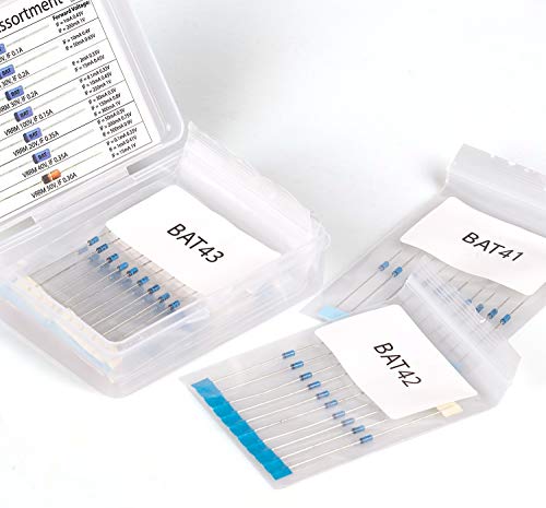 3pdt 70 pcs Blue Schottky Diode Assortment Kit: BAT41, BAT42, BAT43, BAT46, BAT47, BAT48, BAT82
