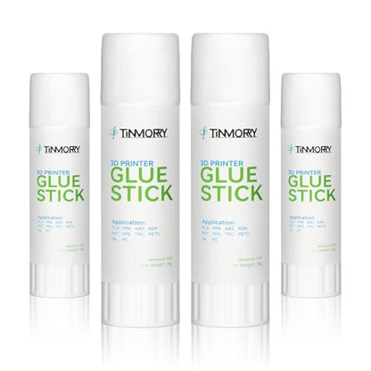 TINMORRY 3D Printer Glue Sticks, PVP Solid Glue for Hot Bed, 36 G X 4 - size: 36 g X 4