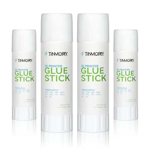 TINMORRY 3D Printer Glue Sticks, PVP Solid Glue for Hot Bed, 36 G X 4 - size: 36 g X 4