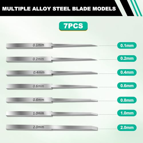 7-in-1 Model Scribe Tool with 7 Blades (0.1/0.2/0.4/0.6/0.8/1.0/2.0mm) for Gundam Resin Carved Scribing & Cutting - Ultimate Gunpla Model Chisel.