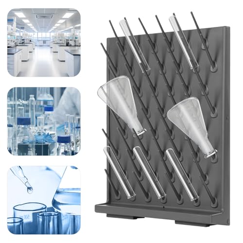52 Pegs Lab Drying Rack, Drying Rack for Lab Glassware and Bottles - color: Gray, size: 52 Pegs