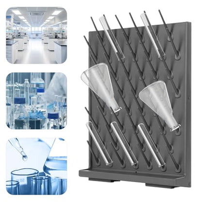 52 Pegs Lab Drying Rack, Drying Rack for Lab Glassware and Bottles - color: Gray, size: 52 Pegs