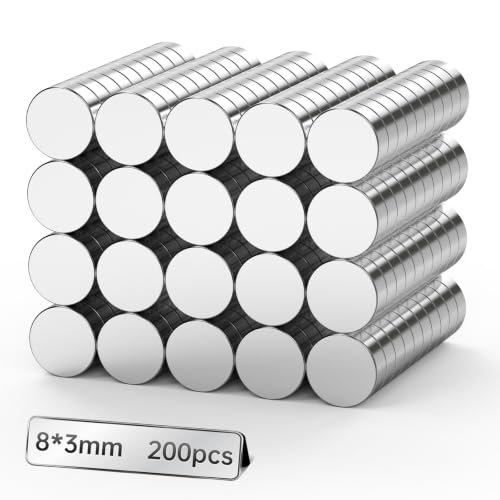 8x3mm Magnets for Crafts, 200 PCS Small Strong Neodymium Magnets - size: 8x3mm 200PCS