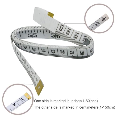 GDMINLO 4 Pack Tape Measure Retractable Measuring Tape for Body Fabric Sewing Tailor Weight Loss Measurements 60-Inch Soft Pink and White & Retractable Black and Pink Dual Sided Tape Measure