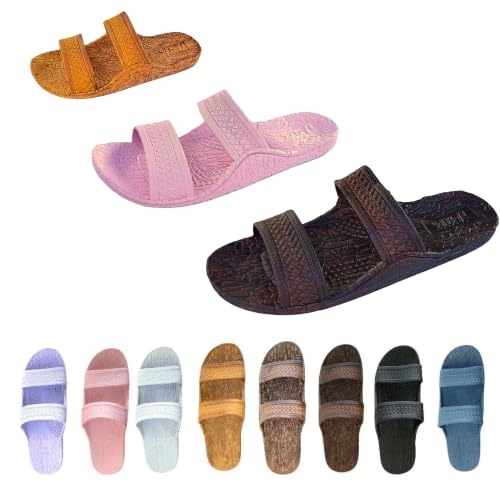 J-Slips Kids Sandals - Comfortable Boys and Girls Jesus Jandals for Beach and Summer - Waterproof Hawaiian Slides in 12 Colors, Sandalias - color: Coconut, size: 3-4 Big Kid