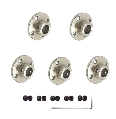 5 Pcs 10mm Rigid Flange Couplings,High Hardness Metal Guide Shaft Support Coupler with M4 Screws and Allen Wrench for DIY Model Motors Accessories Coupler - size: 10mm, style: 10mm