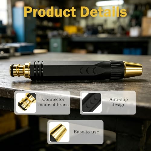 High-Pressure Washer Nozzle Kit, High Pressure Hose Nozzle Black King Kong High Pressure Washer, Heavy Duty Adjustable Twist Hose for Car Washing Outdoor Cleaning Watering Plants