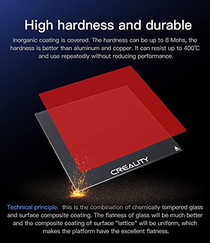 Creality Official CR-10 Platform Tempered Glass Bed with 4 Binder Clips, Removal Tool, 310x310x4mm, 3D Printer Cr-10s/Cr-10 V2 Upgraded Build Plate Printing Surface for Heated Bed - size: 310x310x4mm (CR-10)