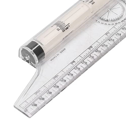 Aramox 5pcs Parallel Rolling Ruler, Clear Scale Plastic Measuring Ruler with Round Holes for Drawing Circles and Formulas, for Artists Students Designers