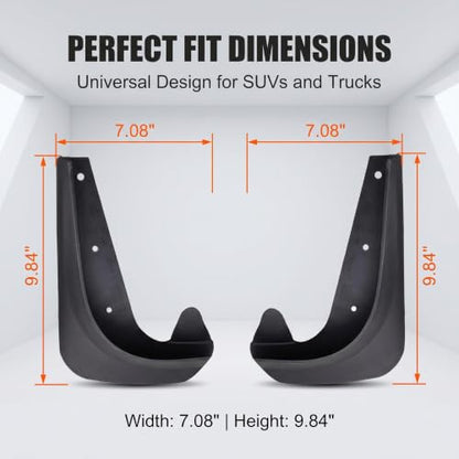 2 PCS Car Mud Flaps, Front Tire Mud Flaps Splash Guards with Screws, Plastic Anti-collision Anti-splash Exterior Protective Accessories, Universal for Most Cars (Black)