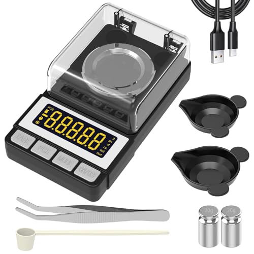 WEIGHTMAN Milligram Scale 50g/0.001g, Reloading Scale with 2 x 20g Weights