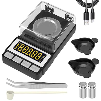 WEIGHTMAN Milligram Scale 50g/0.001g, Reloading Scale with 2 x 20g Weights