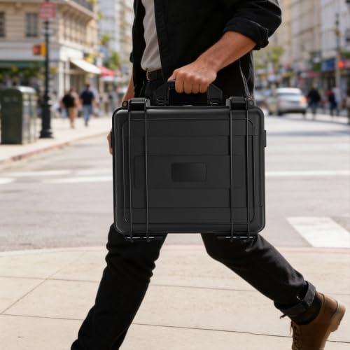 TORIBIO Hard Carrying Case with Foam, Shockproof Storage Box 13"x10.6"x5.2" - size: 13" x 10.6" x 5.2"