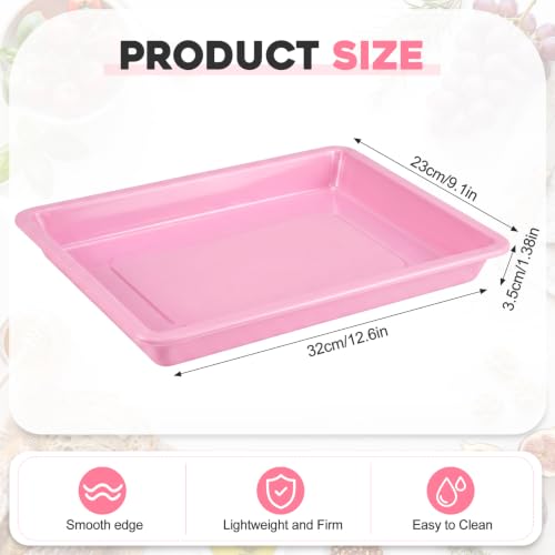 Ziliny 30 Pcs Plastic Serving Tray Cafeteria Art Trays,Light Pink - color: Light Pink