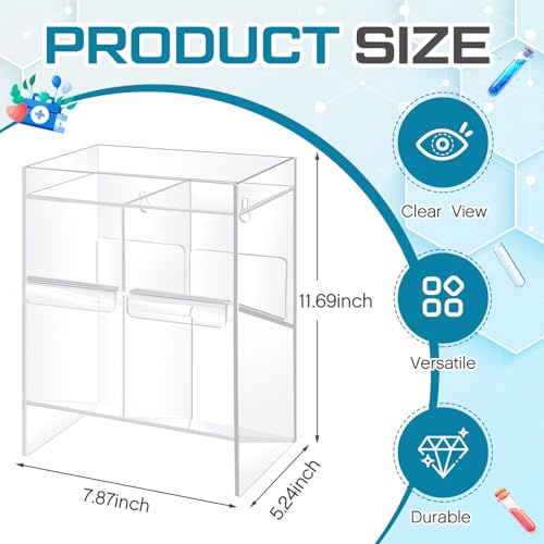 Colingmill Clear Acrylic Tube Rack with 4 Compartment and 2 Pull Out Trays Large Tube Holder Wall-Mounted and Countertop Lab Organizer Stand for Storage (11.7 x 7.9 x 5.2 Inches) - color: Single-sided, size: 11.7 x 7.9 x 5.2 Inches