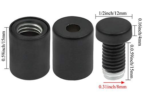 Luomorgo Stainless Steel Standoff Screws, 1/2" x 0.78", Black, 12 Pcs - color: Black, 12 Pcs, size: 1/2" x 0.78" / 12mm x 20mm