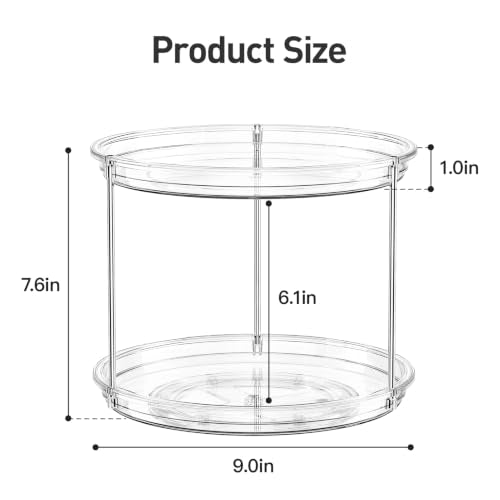 360° Rotating Makeup Organizer Skincare Organizer Countertop Clear - size: 9in 1 Pack