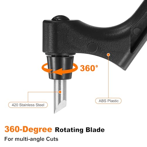 HARFINGTON Craft Cutting Tools 30 Degree Blades 360 Degree Rotating Blade Stainless Steel Cutter Pen Knife with Mat for DIY Crafts Stencils Scrapbooks, Black - color: Black