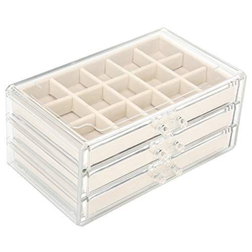 FEISCON Acrylic Jewelry Organizer Makeup Cosmetic Storage Organizer box - size: 3 layer