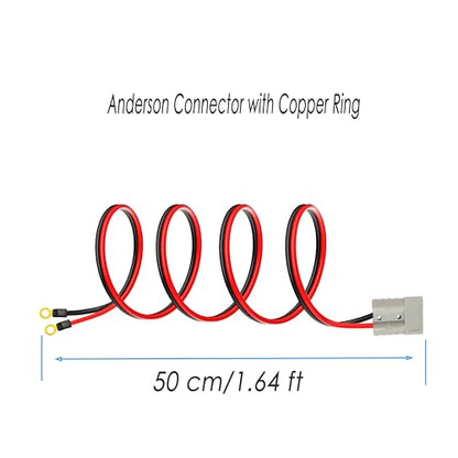 50A Anderson Plug Cable, 10AWG 1.64Ft Wire with Copper O-Ring - size: Anderson connector with copper ring
