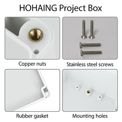 Junction Box Waterproof Plastic Project Box IP65 Plastic Project Box Electrical Box Enclosure Gray White 6.2" x 3.5" x 2.4"(158 x 90 x 60 mm) - color: Gray White, size: 6.2" x 3.5" x 2.4"
