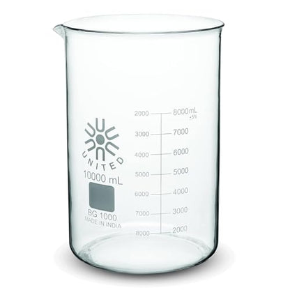 United Scientific™ Large Glass Beaker, 10,000ml, Autoclavable, 1 Each - size: 10L (1 Each)