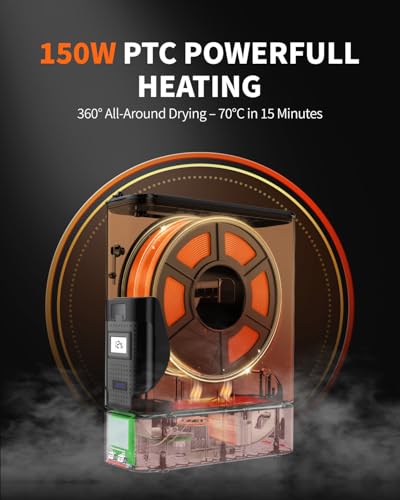 JAYO J1 Filament Dryer Box for 3D Printer Filaments, 150W PTC, Up to 70°C - color: J1 Black