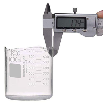 1000 mL Borosilicate Glass Low-Form Graduated Beaker - size: RY1000ml
