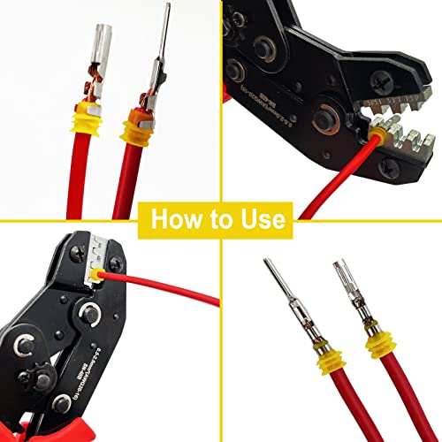 800pcs 1/2/3/4/5/6 Pin Automotive Waterproof Wire Connector with Crimper - color: 800pcs With Crimper