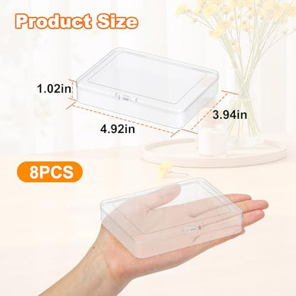 8 Pack 4.92 x 3.94 x 1.02 inch Clear Plastic Storage Containers with Lids - color: 8 PCS, size: 12.5 x 10 x 2.6 inch