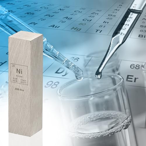 PATIKIL 2Pcs Nickel Cube, 0.5x0.5x2" Ni Density Stick High Density Element Rod Unique Metal Cube Periodic Table of Elements Collections Lab Experiment Teacher Scientific Classes - style: Nickel