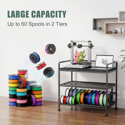 3D Printer Stand with Filament Storage Vibration Elimination Black - color: Black