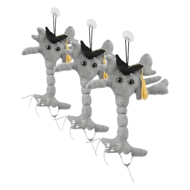 GIANT MICROBES Graduation Brain Cell Plush - Celebrate with Our Signature Brain Cell Plush donning a Graduation Cap and Tassel, Uniquely Fun Student Gift to Commemorate Achievements (Pack of 3) - size: Small (Pack of 3)