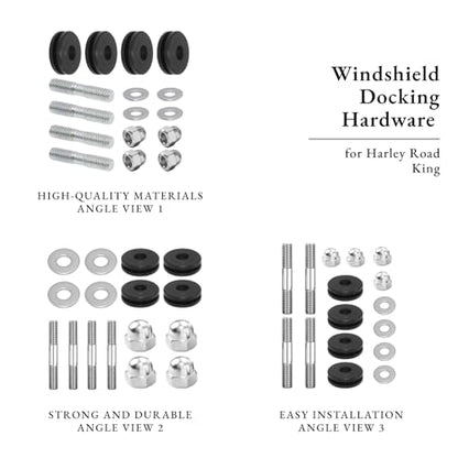 Windshield Docking Hardware Kit for Harley Road King Custom FLHRS 2004-2007 Road King Special FLHRXS 2017-2025