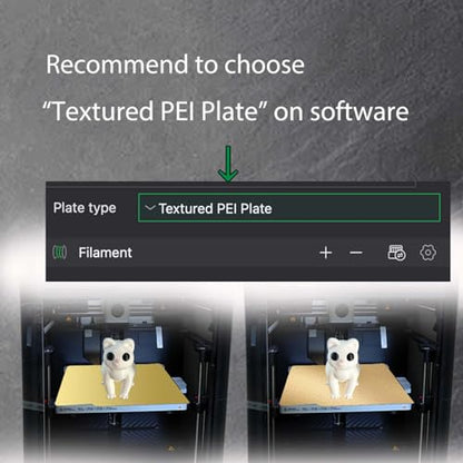 JUUPINE 257x257mm Double Sided Flexible PEI Sheet, Smooth PEI +Textured PEI Surface for Bambu Lab X2D/P2S/P1P/P1S /X1/X1C/X1E/A1 3D Printer, 3D Printer PEI Spring Steel Build Plate Removable Platform - color: PEI Smooth+PEI Textured