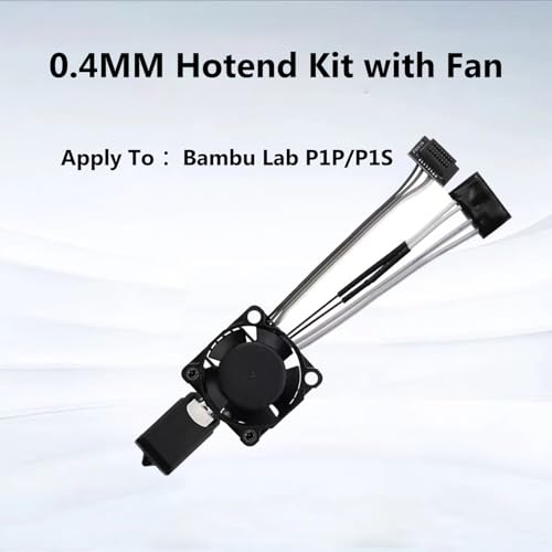 P1P/P1S Complete Hotend Extruder with Fan 0.4 Hardened Steel Nozzle - color: 0.4mm Hotend for P1P/P1S