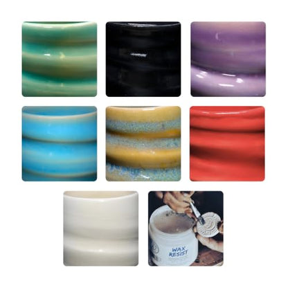 Penguin Pottery - Variety Set - Mid Fire Celadon Series - Cone 6 - Includes 8 4oz Jars - color: Celadon Series (Mid Fire)
