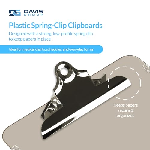 Plastic Clipboard with Spring Clip, Assorted Colors, 6 Pack - style: Spring Clip