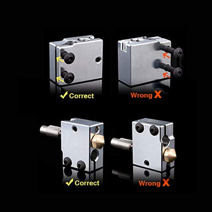 2-Pack Aluminum Upgrade Heater Block Compatible with Volcano Hotend PT100 Cartridge Sensor DDB Extruder 3D Printer (Aluminum)