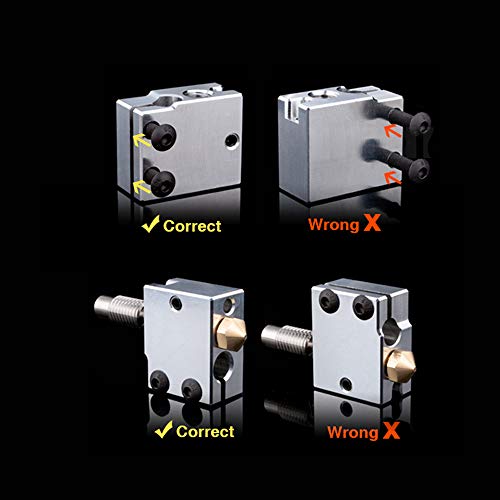 2-Pack Aluminum Upgrade Heater Block Compatible with Volcano Hotend PT100 Cartridge Sensor DDB Extruder 3D Printer (Aluminum)