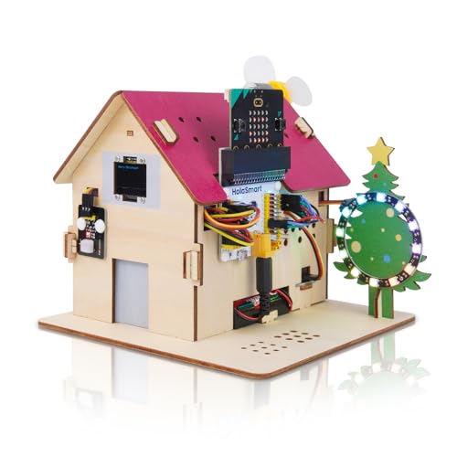 Microbit Smart Home Kit for Microbit V1 and V2,Electronics DIY Home Automation Coding Kit,STEM Educational Set for Student (Without Micro:bit and AAA Battery),Red