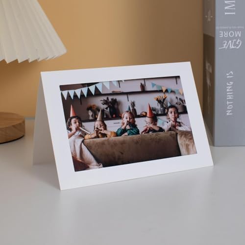 200 Sets Photo Frame Cards with Envelopes 4x6 Paper Picture Frames Bulk - color: Off-White